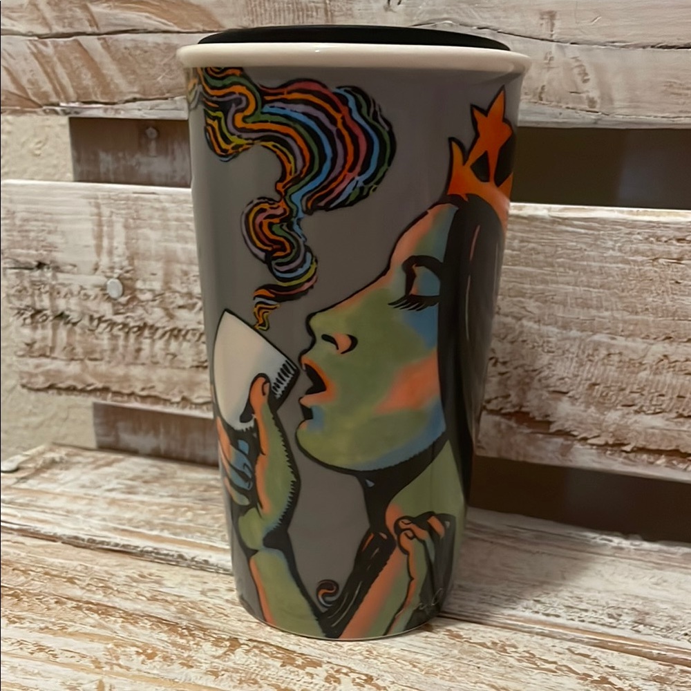 BNWT Starbucks Tumbler Colorful Artistic Ceramic Mug